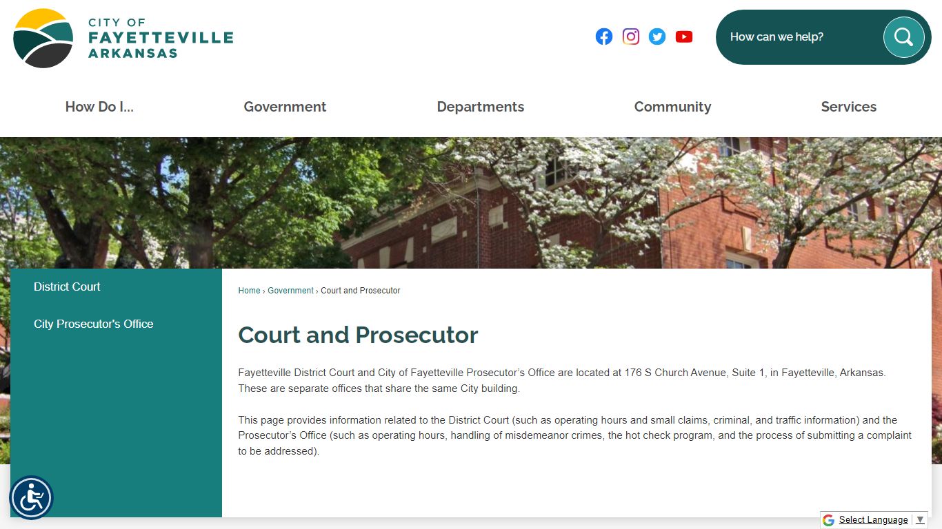 Court and Prosecutor | Fayetteville, AR - Official Website